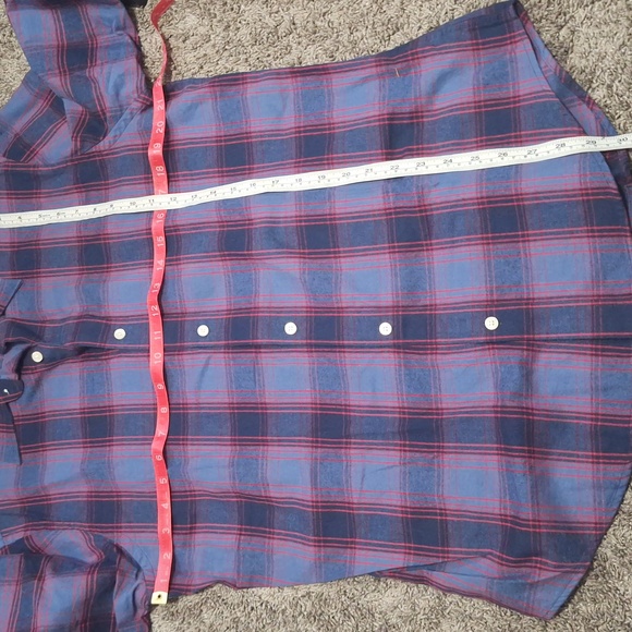 Banana Republic Factory plaid flannel button down - soft wash - L - Blue/Red - Picture 6 of 6